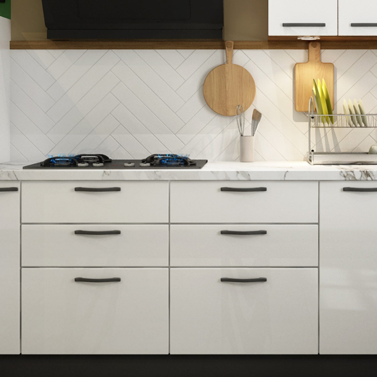 L shape Modular Kitchen 6x4